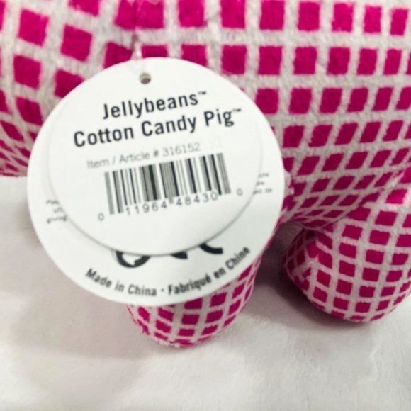 Manhattan Toy Company Jellybeans Cotton Candy Pig/Pink Check Plush Pig - Picture 8 of 9
